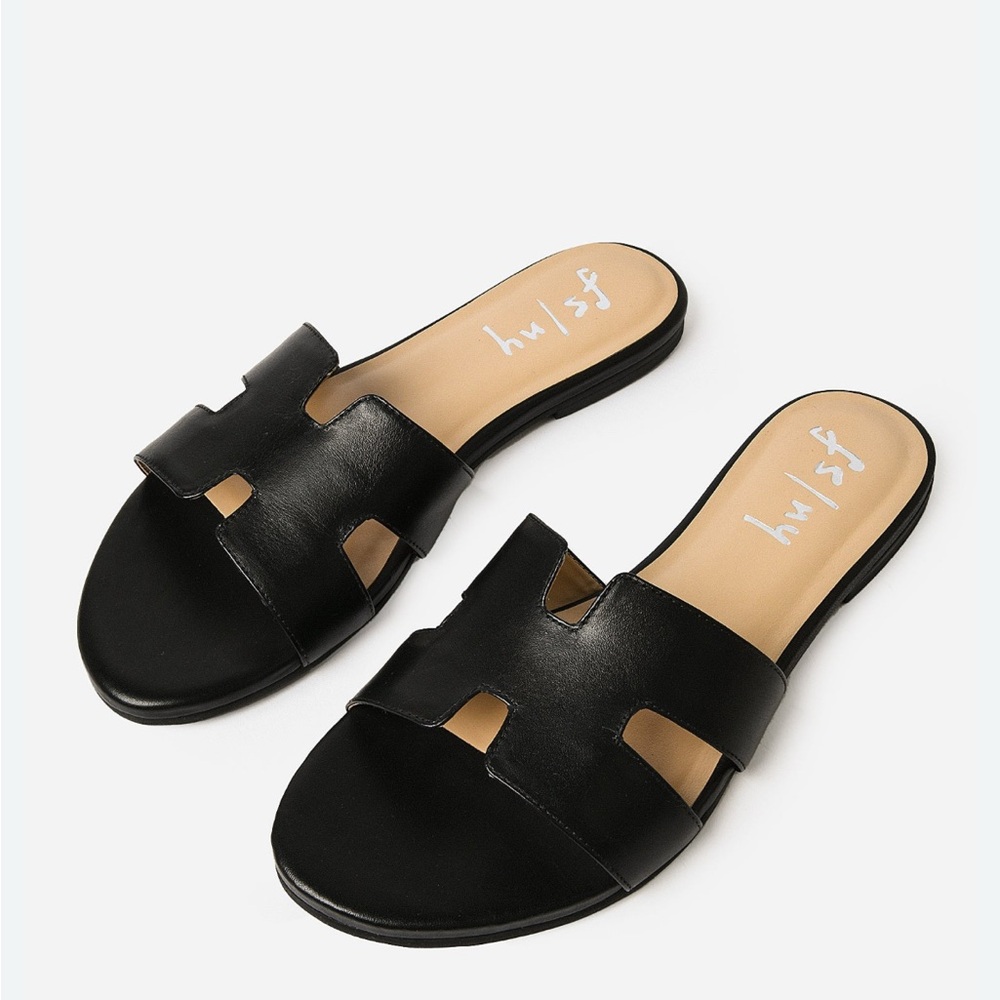 French Sole Alibi Sandals in Black Leather